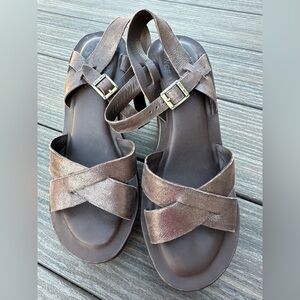 Kork-Ease Size 5 Brown sandals with 4 Inch Wedge/Platform